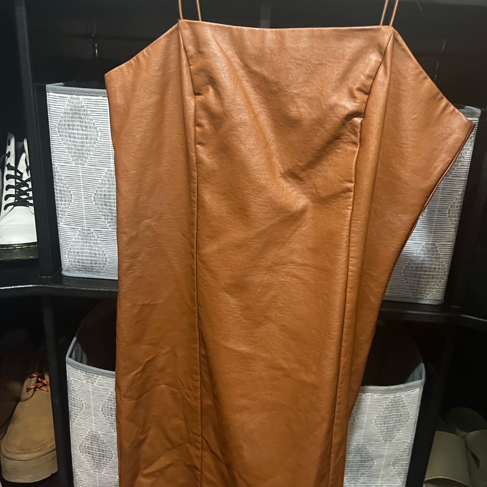 Brown Target Leather Dress